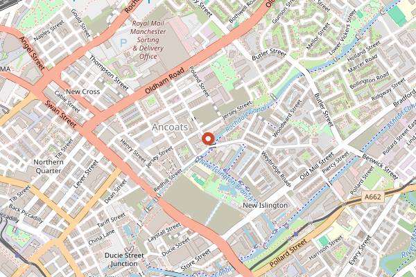 Map showing Companio Bakery in Manchester