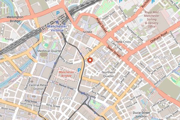 Map showing Lono Cove in Manchester