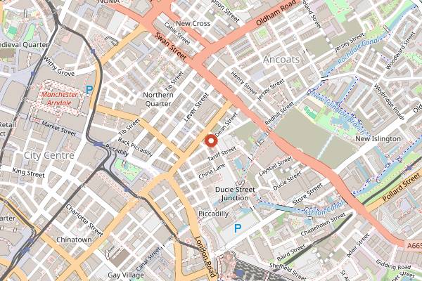 Map showing Port Street Beer House in Manchester