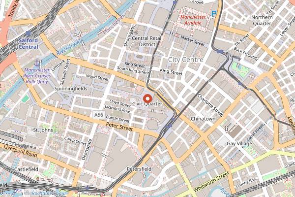 Map showing Schofield's Bar in Manchester