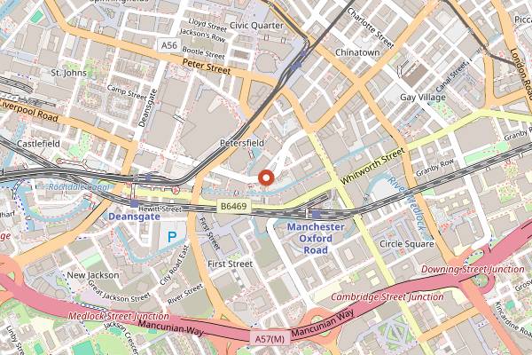 Map showing The Temple in Manchester