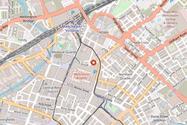 Map showing The Washhouse in Manchester