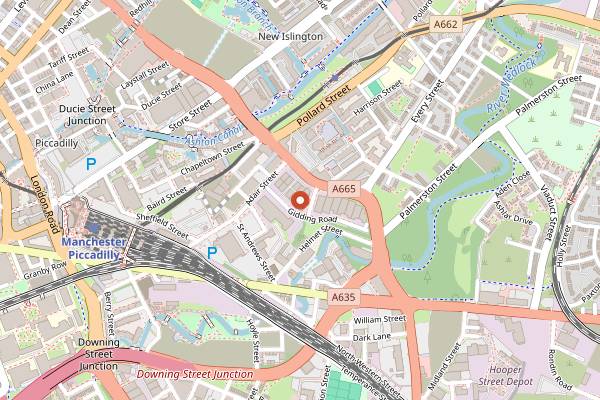Map showing Cloudwater Brew Co in Manchester