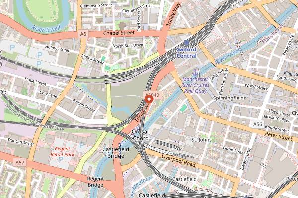 Map showing First Chop Brewery in Manchester