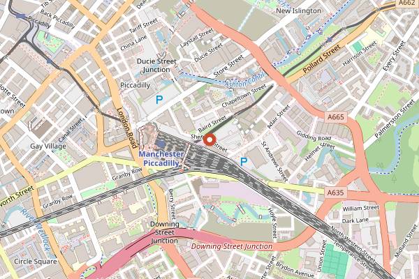 Map showing Sureshot Brewing in Manchester