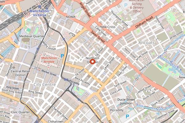 Map showing Just Between Friends in Manchester