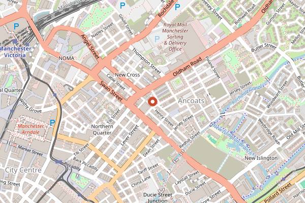 Map showing Off the Press in Manchester