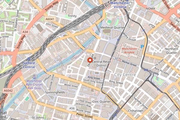 Map showing Pot Kettle Black in Manchester