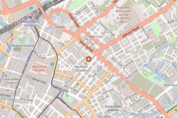 Map showing Siop Shop in Manchester