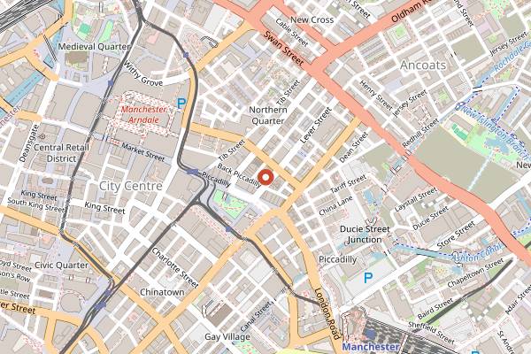 Map showing Chapter One Books in Manchester