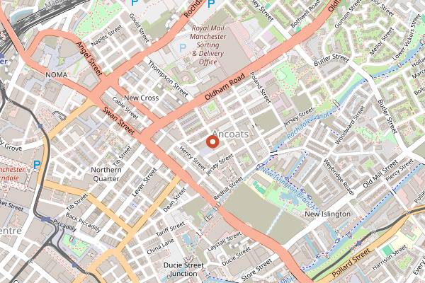 Map showing Elnecot in Manchester