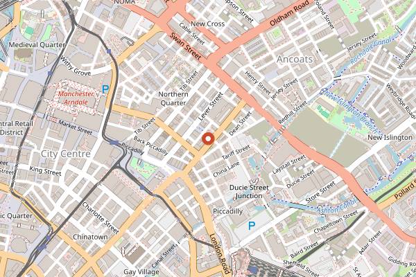 Map showing Ezra & Gil in Manchester