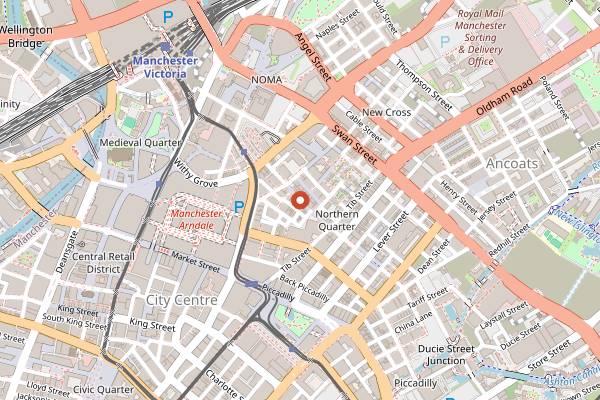 Map showing Noi Quattro in Manchester