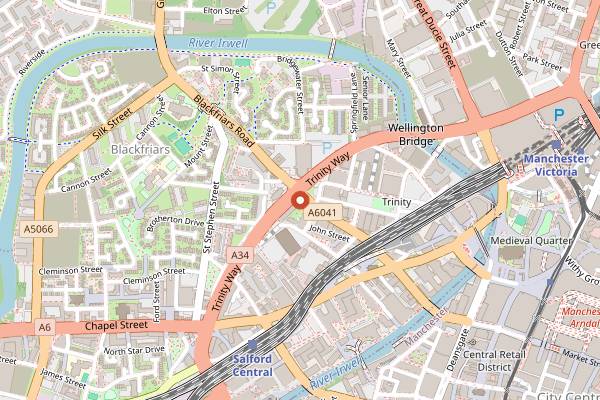 Map showing The Black Friar in Manchester