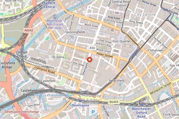 Map showing Grindsmith Deansgate in Manchester