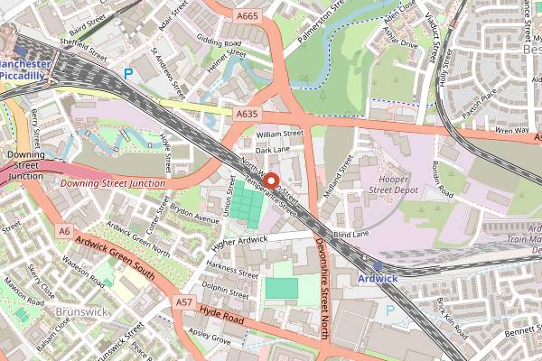 Map showing Heart and Graft Coffee in Manchester