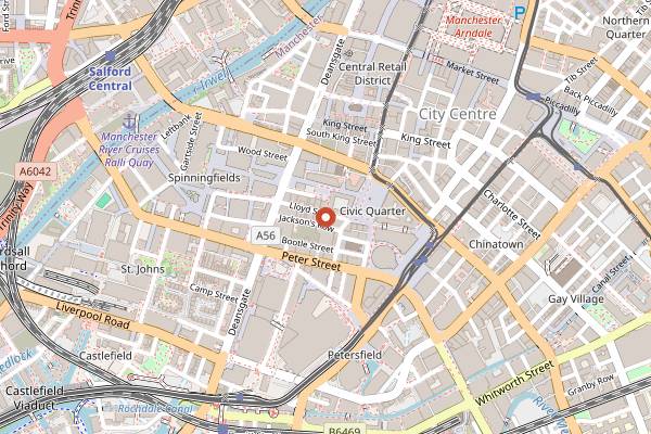 Map showing The Allotment Vegan Eatery in Manchester