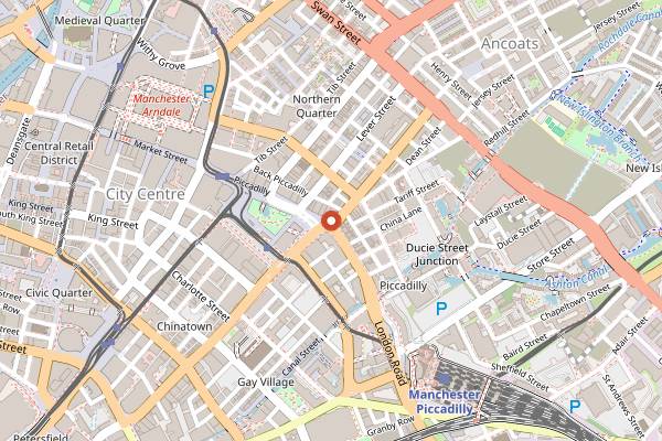 Map showing Bundobust in Manchester