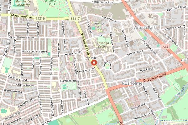 Map showing Sanam Sweet House in Manchester