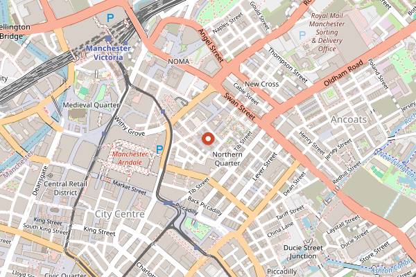 Map showing V Rev Vegan Diner in Manchester