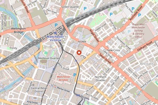 Map showing Wholesome Junkies in Manchester