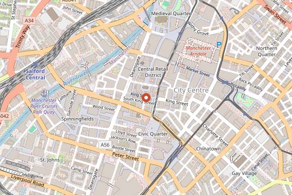 Map showing El Gato Negro in Manchester