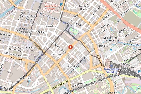 Map showing Higher Ground in Manchester