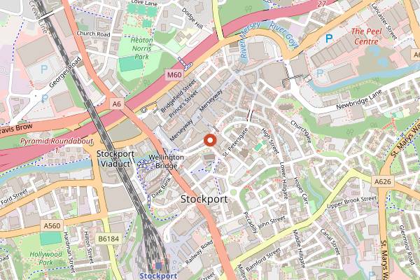 Map showing Cantaloupe Stockport in Manchester