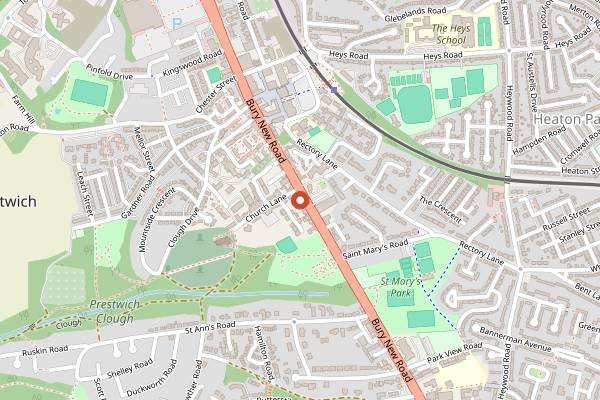 Map showing Cuckoo Prestwich in Manchester