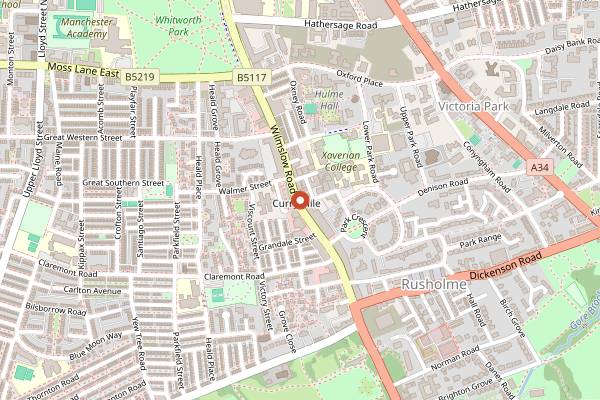 Map showing Lal Qila in Manchester