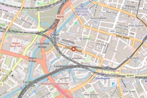 Map showing Campfield Market in Manchester