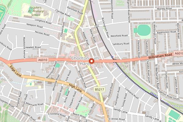 Map showing Chorlton Makers Market in Manchester