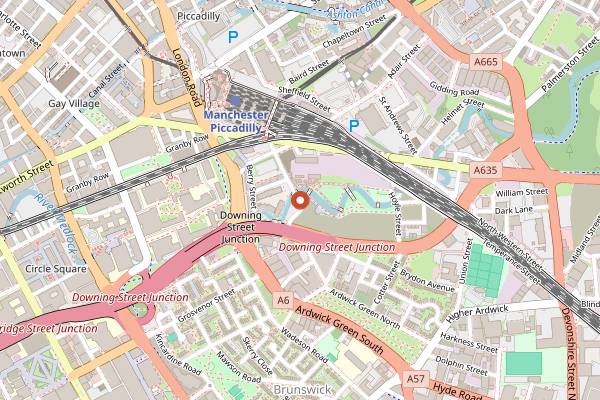 Map showing GRUB Mayfield in Manchester
