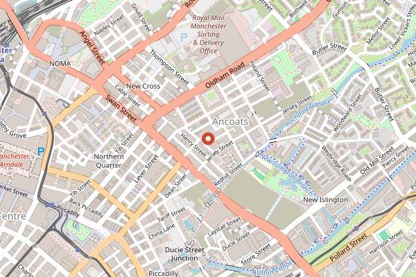 Map showing The Makers Market Ancoats in Manchester