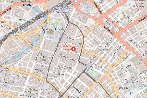 Map showing Manchester Arndale Food Hall in Manchester