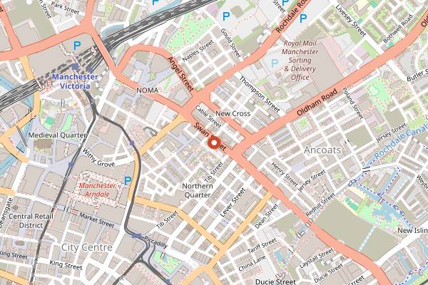 Map showing Band on the Wall in Manchester
