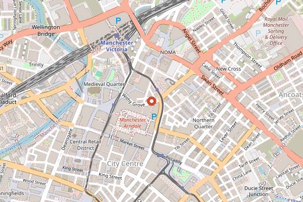 Map showing The Washhouse in Manchester
