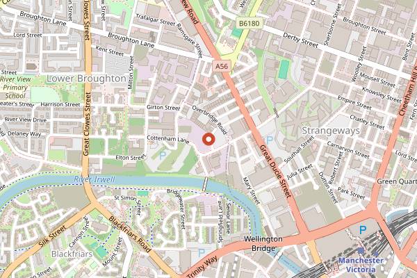 Map showing The White Hotel in Manchester