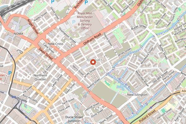 Map showing Mana in Manchester