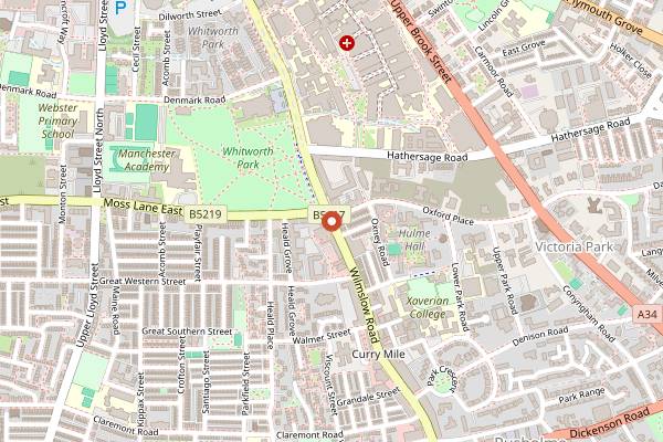 Map showing Mughli Charcoal Pit in Manchester