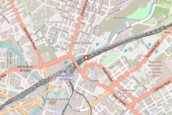 Map showing The Sparrows in Manchester
