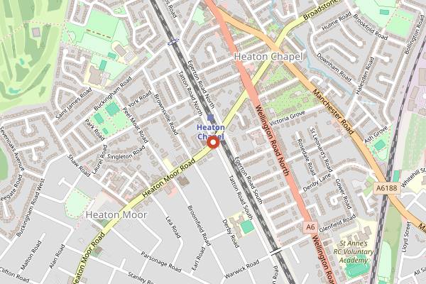 Map showing Cork of the North in Manchester