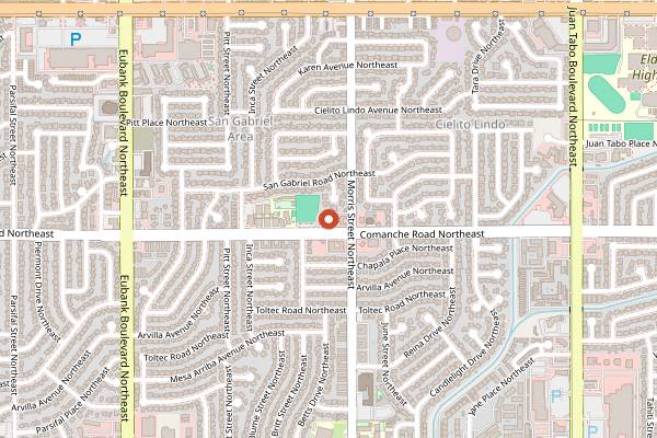 Map showing Bristol Doughnut Co in Albuquerque