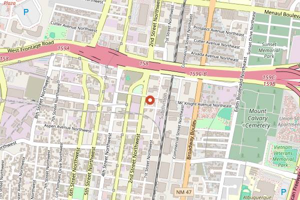 Map showing Rio Bravo Brewing Company in Albuquerque