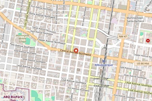 Map showing Sister Bar in Albuquerque