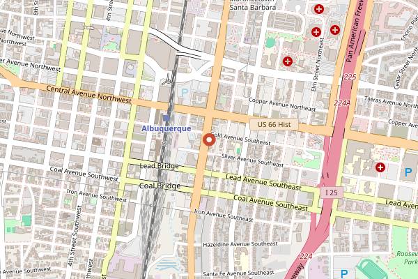 Map showing Thirsty Eye Brewing Company in Albuquerque