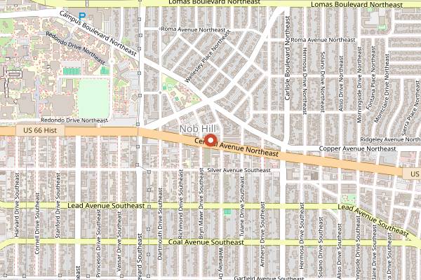 Map showing Two Fools Tavern in Albuquerque
