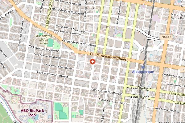 Map showing Boese Brothers Brewery in Albuquerque