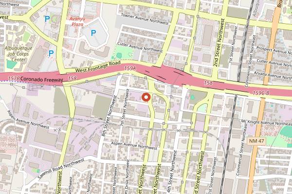 Map showing Bow and Arrow Brewing Co in Albuquerque
