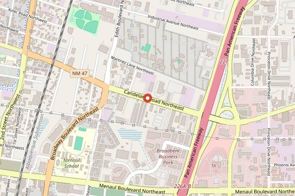 Map showing Red Door Brewing in Albuquerque